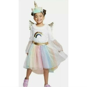 NWT Hyde & Eek Girls Rainbow Unicorn Pegasus Tutu Skirt Halloween Costume New